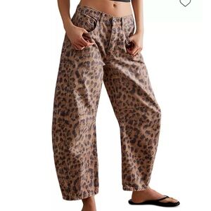 We The Free Leopard Print Wide Leg Pants